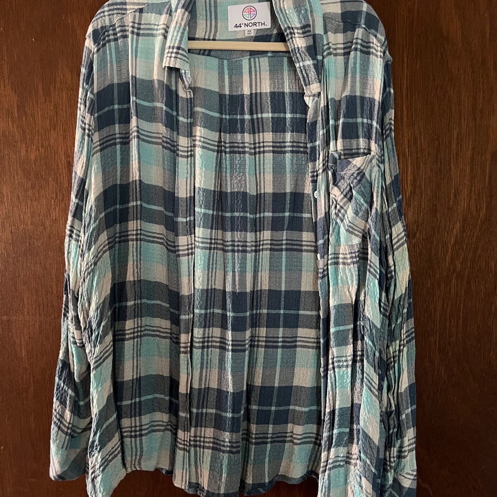 Women's Blue Plaid Top
